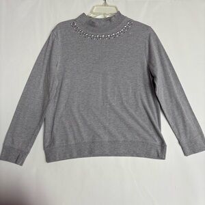 Gray Embellished Women's Top